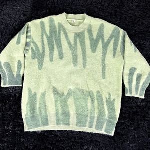 kiwi & co green patterned sweater no tag fits mens large